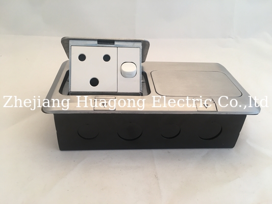 Pop Up Floor Outlet Box Combined With Switch 3 Pin 13A BR Ground Socket