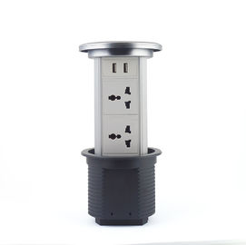 Manual Hidden Waterproof Table Top Power Outlets , Table Top Receptacles
