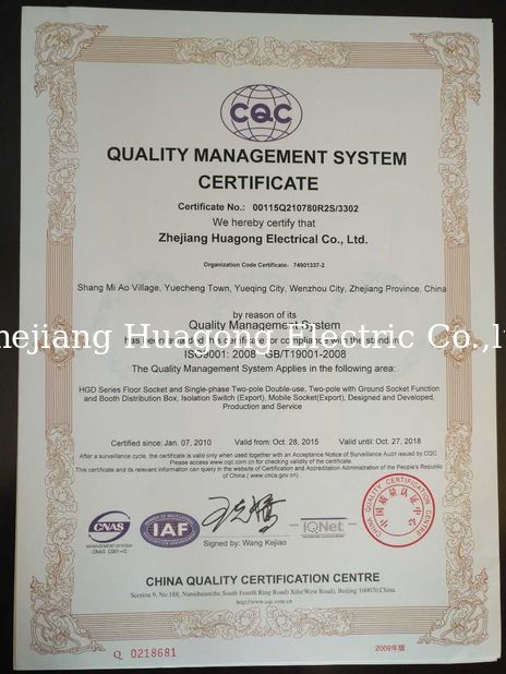 Trung Quốc Zhejiang Huagong Electric Co.,ltd Chứng chỉ